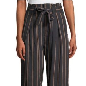 High waisted paper bag waist striped pant!